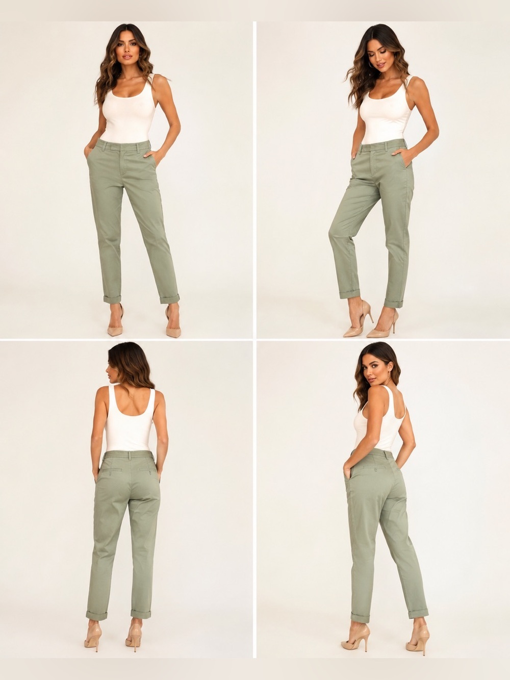 Banana Republic Women’s Olive Green Chino Pants Size 16 NWT